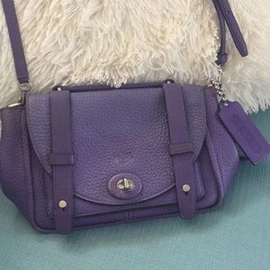 Purple coach shoulder/clutch purse